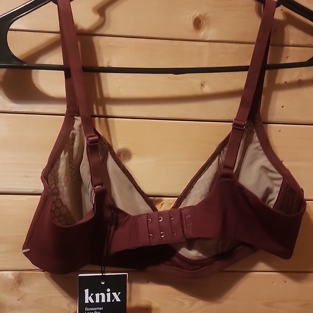 Knix Gossamer Lace Bra Size Medium NEW  Dark Cherry - Picture 5 of 6